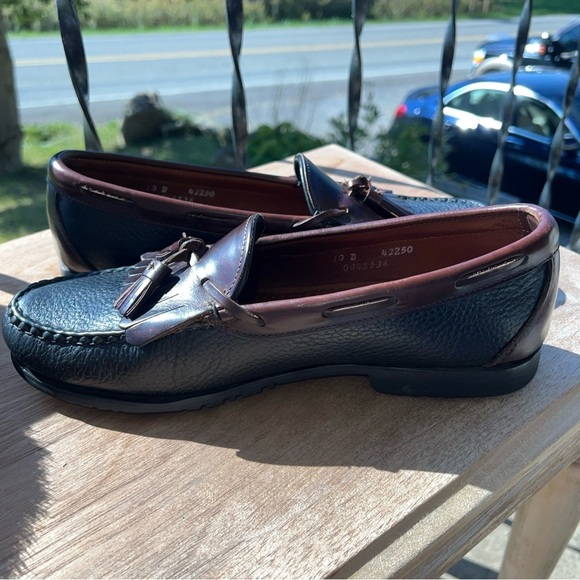 Allen Edmonds Loafers Mens Size 10D Nashua Brown/Black Leather Tassel - Picture 7 of 11